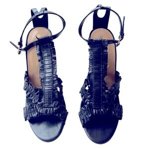 L.A.M.B  Lita ruffle leather sandals